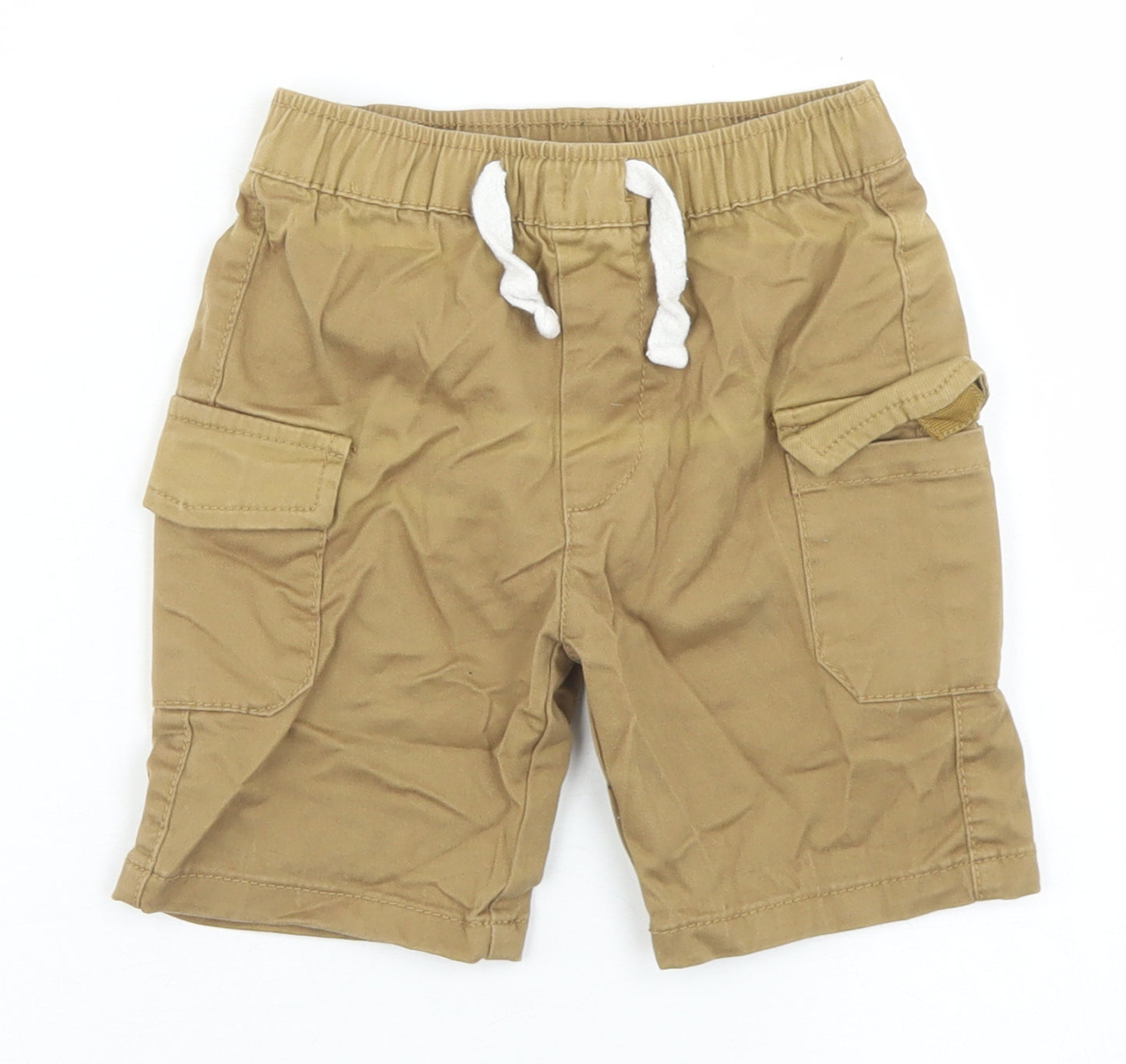 Dunnes Stores Boys Green  Cotton Cargo Shorts Size 2-3 Years  Regular Drawstring