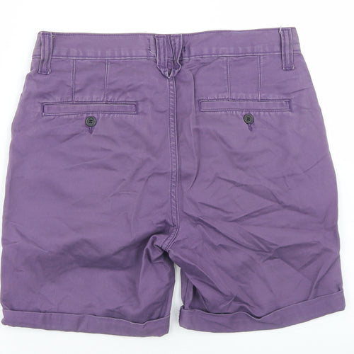 Topman Mens Purple  Cotton Chino Shorts Size 28 in  Regular Button