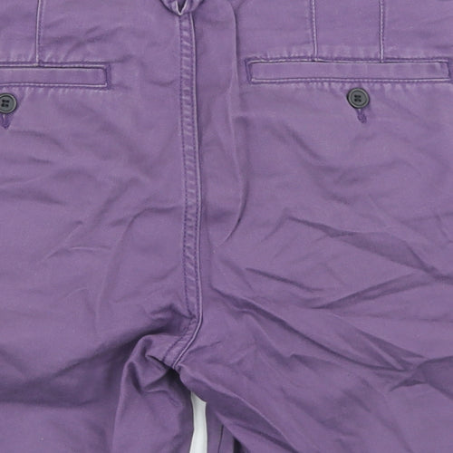 Topman Mens Purple  Cotton Chino Shorts Size 28 in  Regular Button