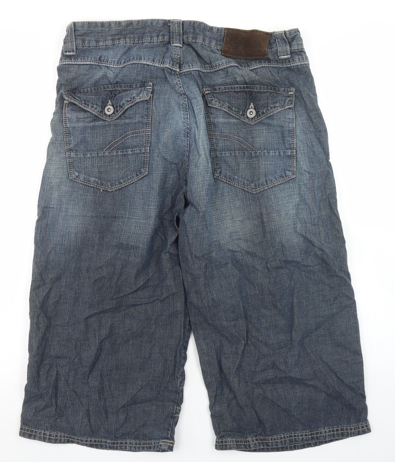 Burton Mens Blue  Cotton Bermuda Shorts Size 34 in L10 in Regular Button