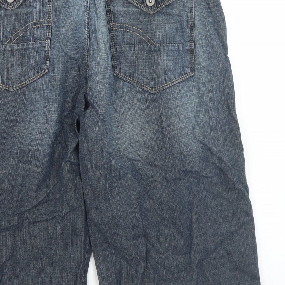 Burton Mens Blue  Cotton Bermuda Shorts Size 34 in L10 in Regular Button