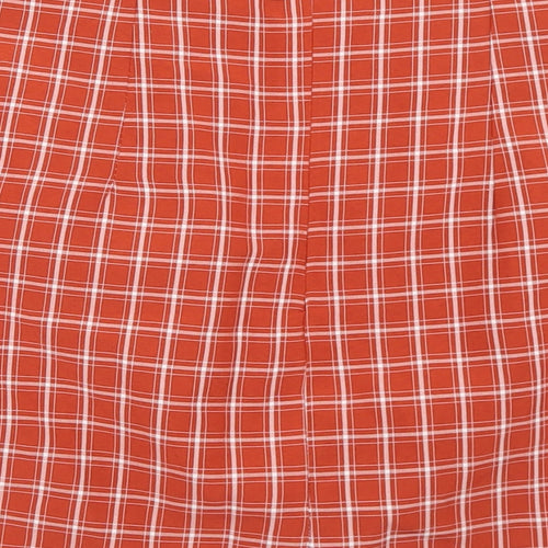 Heartbreak Womens Orange Plaid Polyester A-Line Skirt Size 8   Zip