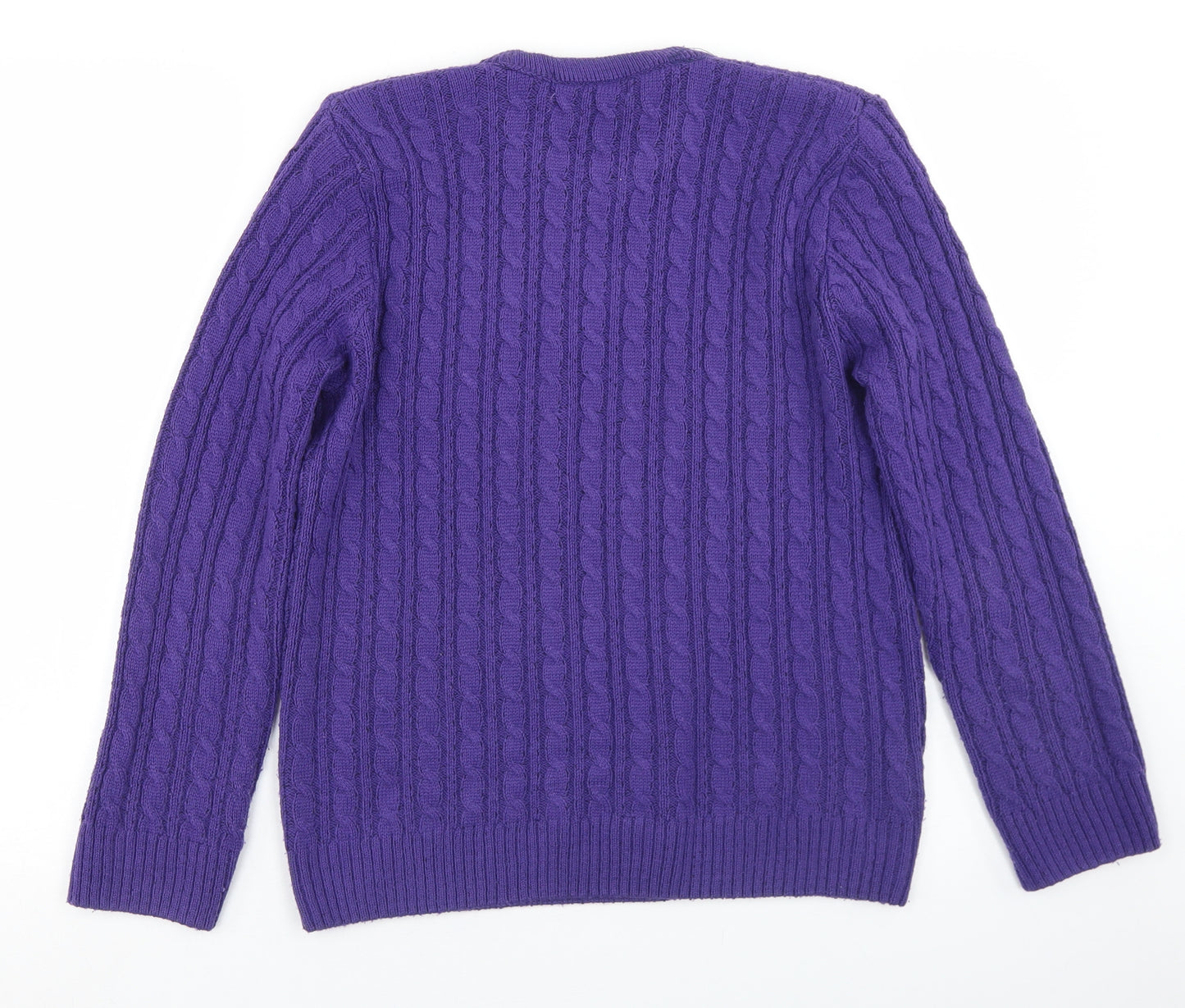 Pure & Natural Womens Purple Crew Neck  Acrylic Pullover Jumper Size M