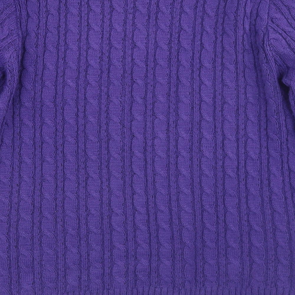 Pure & Natural Womens Purple Crew Neck  Acrylic Pullover Jumper Size M