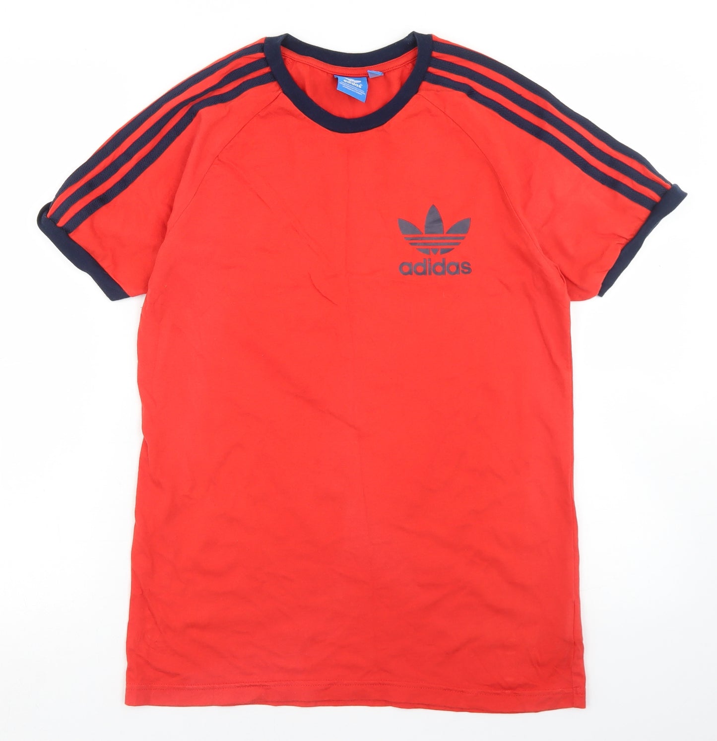 adidas Mens Red  Cotton  T-Shirt Size S Crew Neck