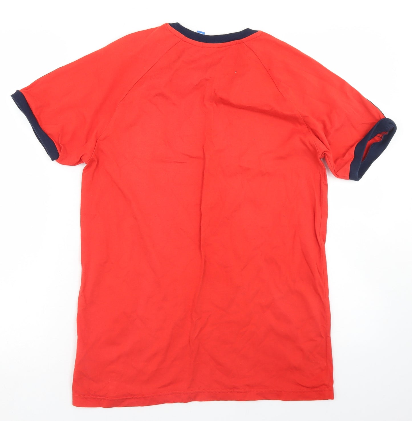 adidas Mens Red  Cotton  T-Shirt Size S Crew Neck