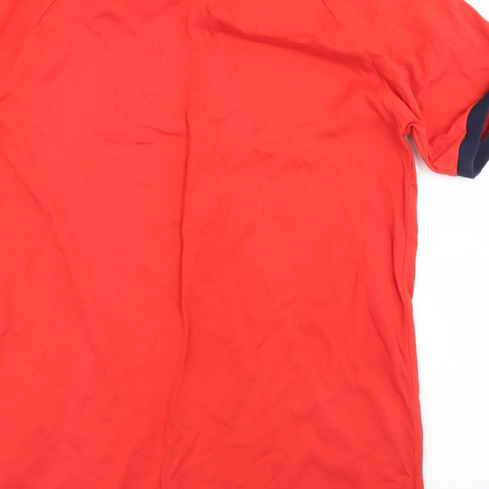 adidas Mens Red  Cotton  T-Shirt Size S Crew Neck