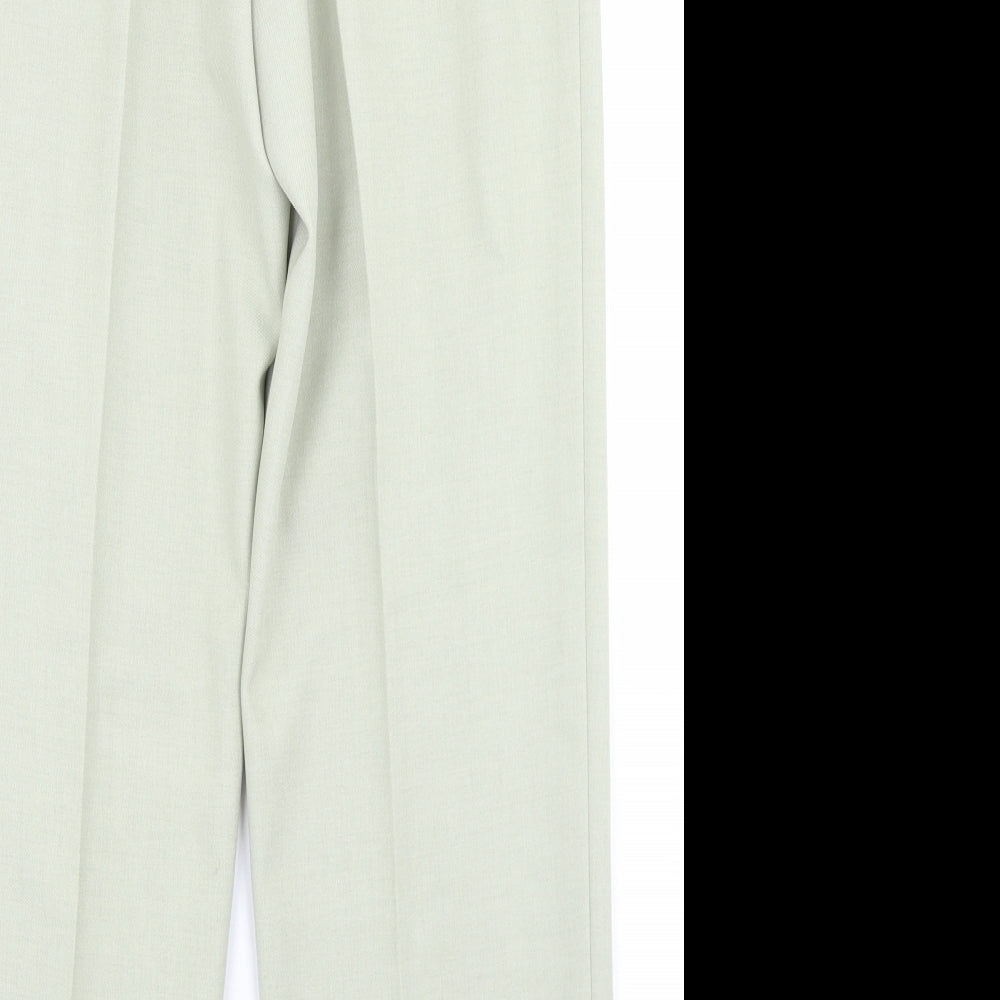 Classics Womens Green  Polyester Dress Pants Trousers Size 12 L26 in Regular Button