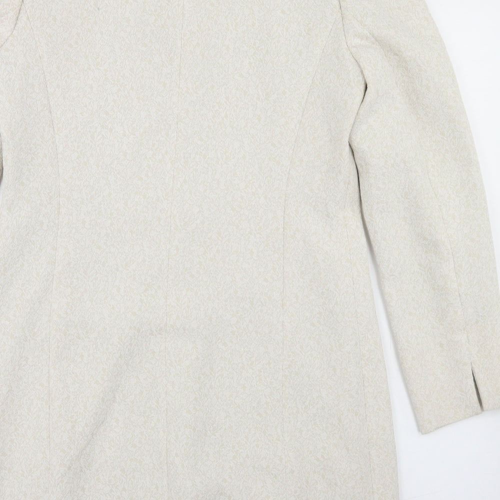 Daniel Design Womens Beige  Polyester Jacket Blazer Size 14