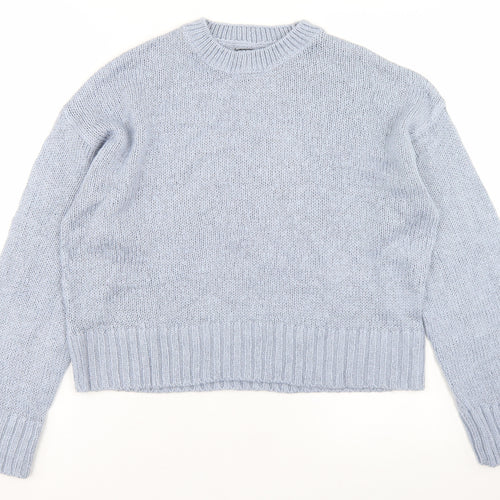 New Look Womens Blue Round Neck  Acrylic Pullover Jumper Size S