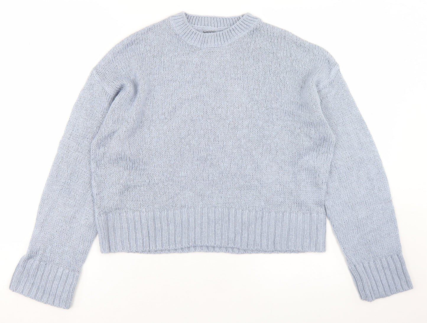 New Look Womens Blue Round Neck  Acrylic Pullover Jumper Size S