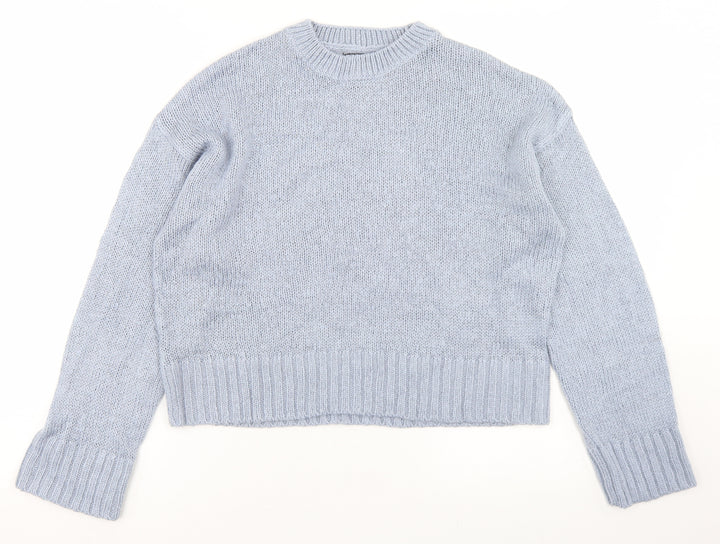 New Look Womens Blue Round Neck  Acrylic Pullover Jumper Size S