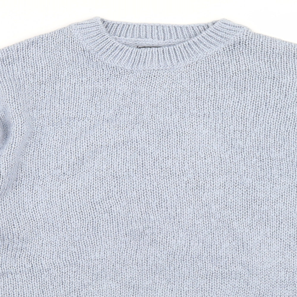 New Look Womens Blue Round Neck  Acrylic Pullover Jumper Size S