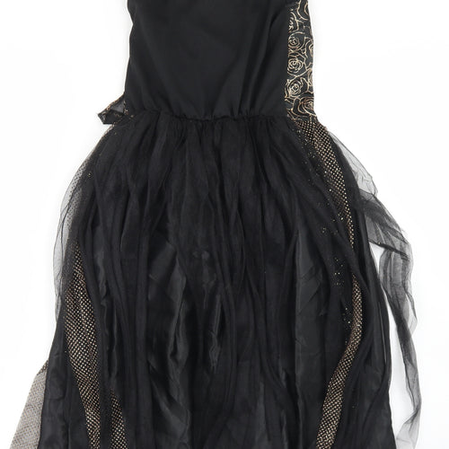 TU Girls Black  Polyester Skater Dress  Size 7-8 Years  Square Neck  - Halloween Princess
