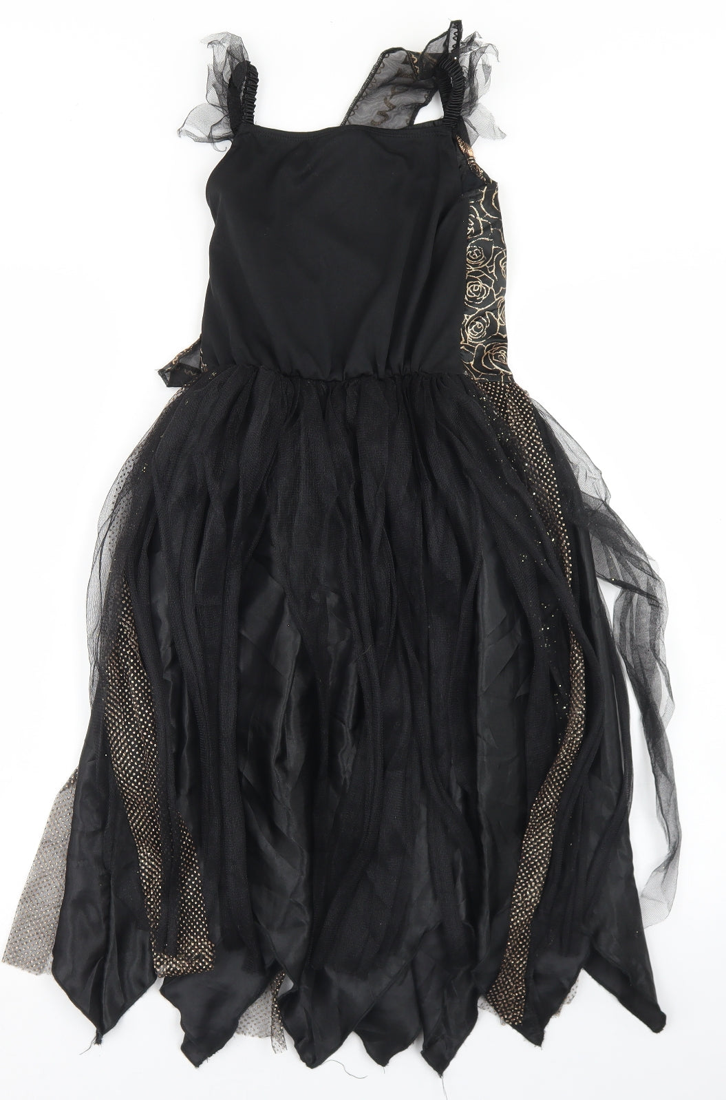 TU Girls Black  Polyester Skater Dress  Size 7-8 Years  Square Neck  - Halloween Princess