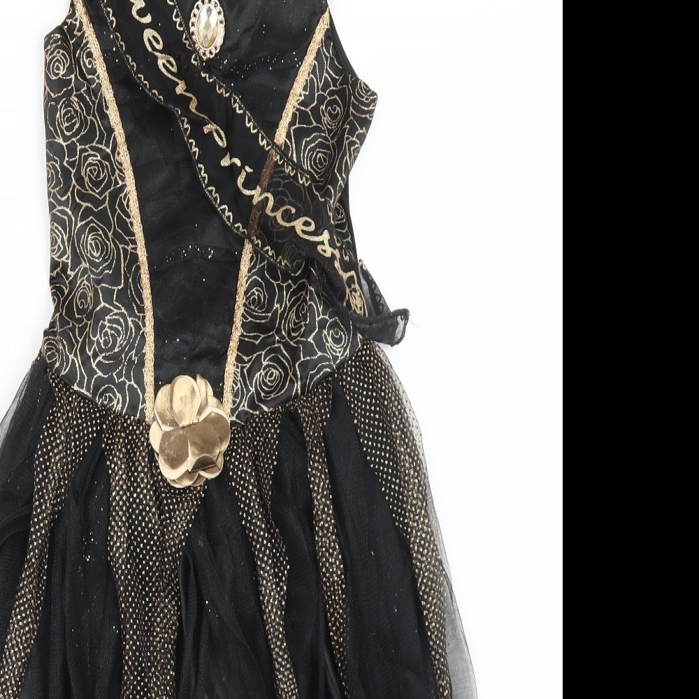 TU Girls Black  Polyester Skater Dress  Size 7-8 Years  Square Neck  - Halloween Princess