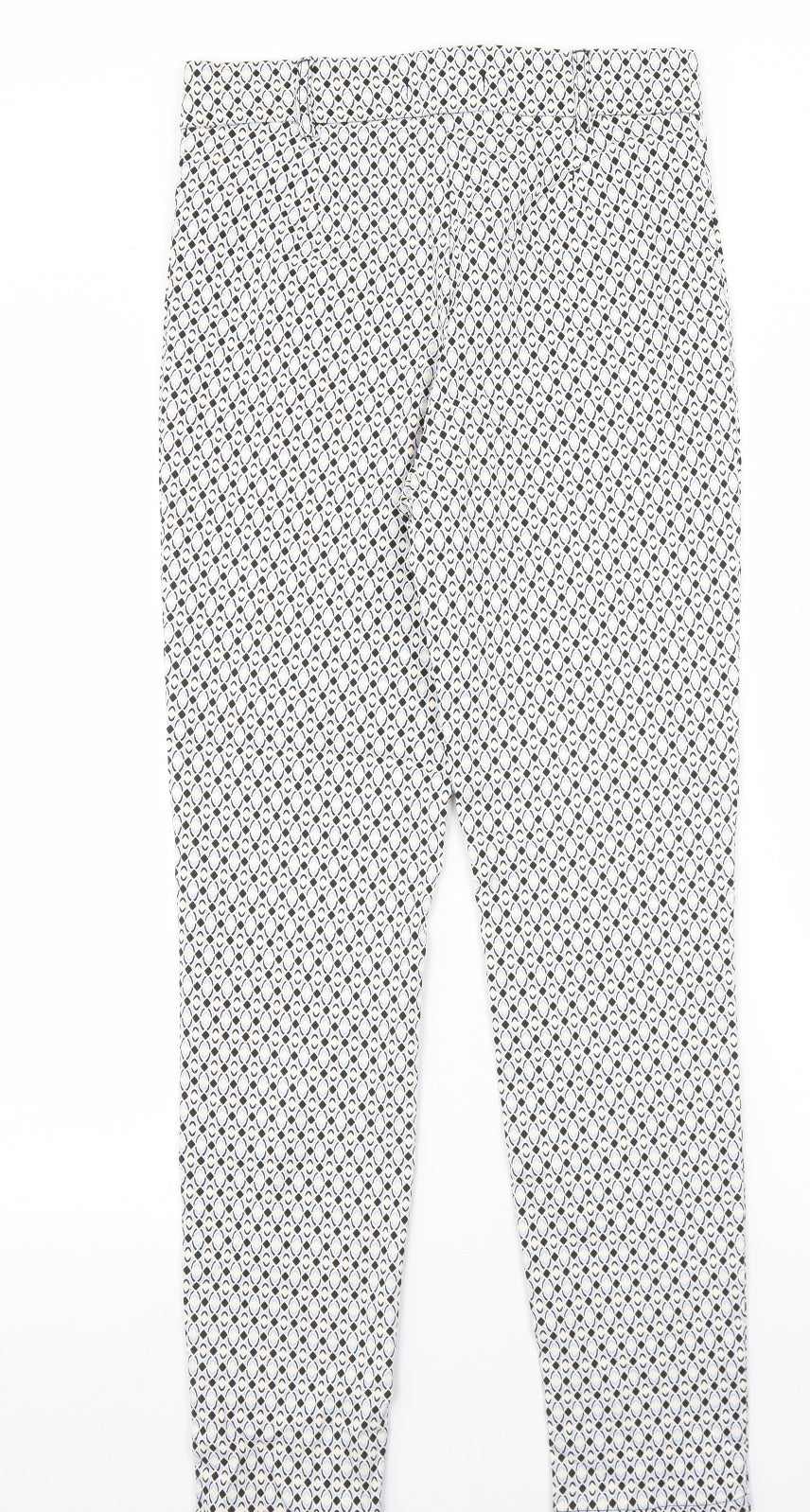 Primark Womens Multicoloured Geometric Viscose Trousers  Size 12 L29 in Regular Button