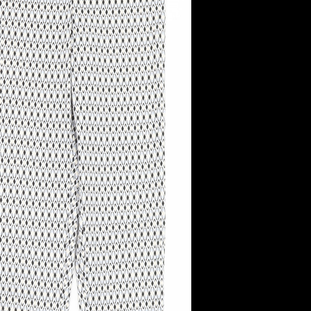 Primark Womens Multicoloured Geometric Viscose Trousers  Size 12 L29 in Regular Button