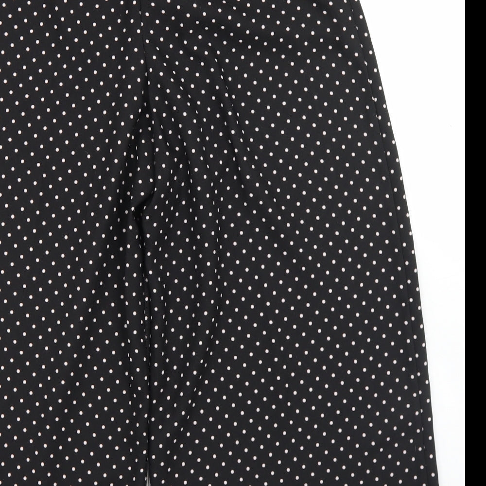 Primark Womens Black Polka Dot Polyester Culotte Shorts Size 10 L20 in Regular Hook & Eye