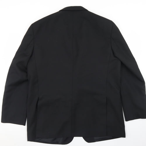 Preworn Mens Black  Polyester Jacket Blazer Size 44