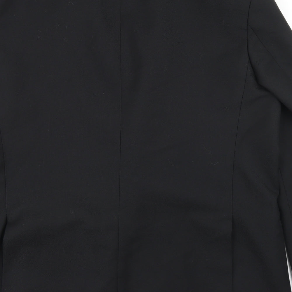 Preworn Mens Black  Polyester Jacket Blazer Size 44