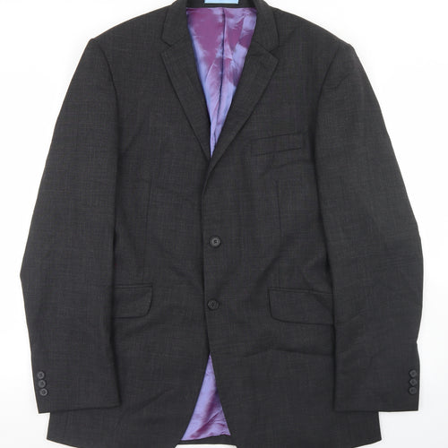 Burton Mens Grey  Wool Jacket Blazer Size 40