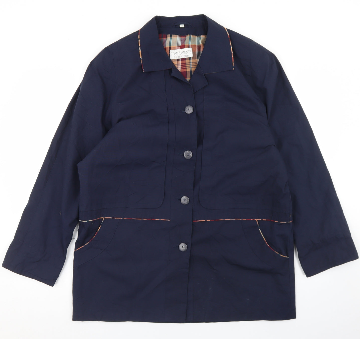 Compliments Womens Blue   Jacket  Size 14  Button