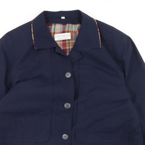 Compliments Womens Blue   Jacket  Size 14  Button