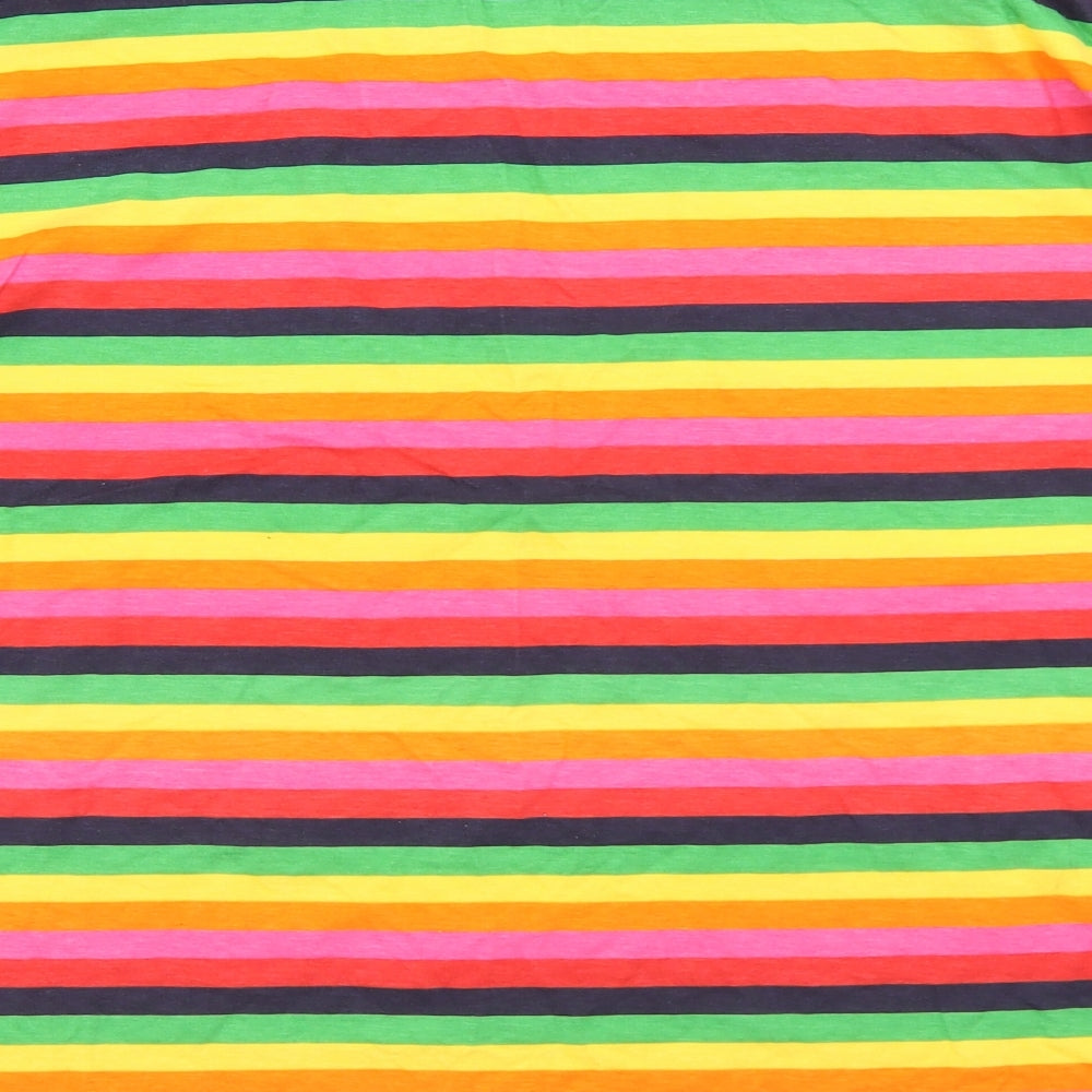ASOS Mens Multicoloured Striped Cotton  T-Shirt Size XL Crew Neck  - International Calif.