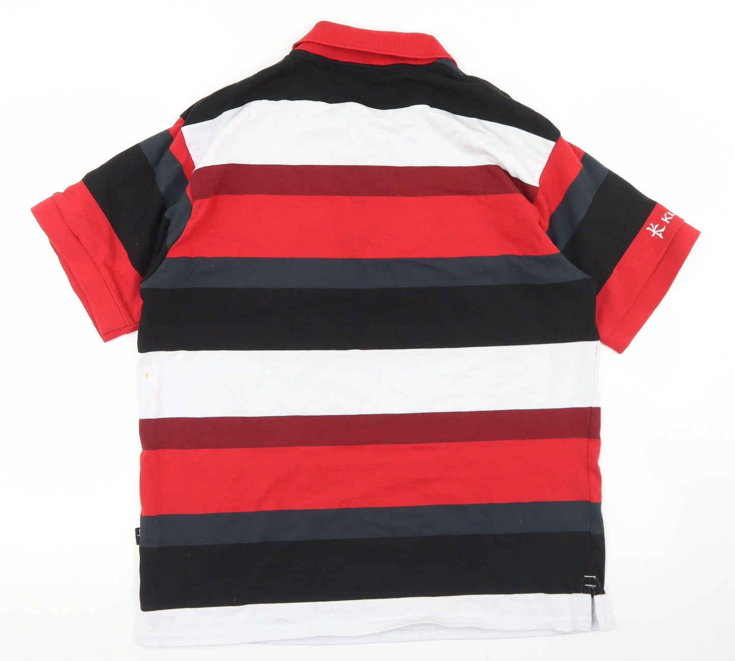Kukri Mens Multicoloured Striped Cotton  Polo Size L Collared Button