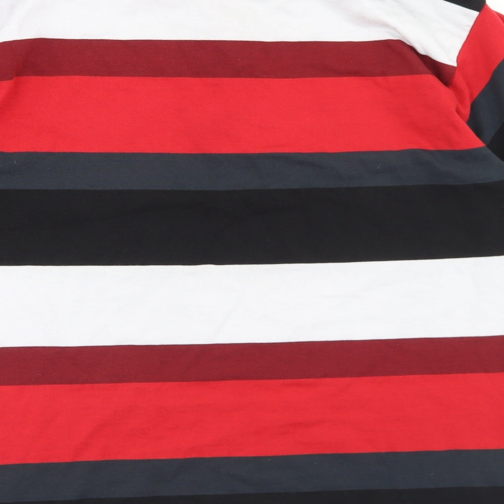 Kukri Mens Multicoloured Striped Cotton  Polo Size L Collared Button
