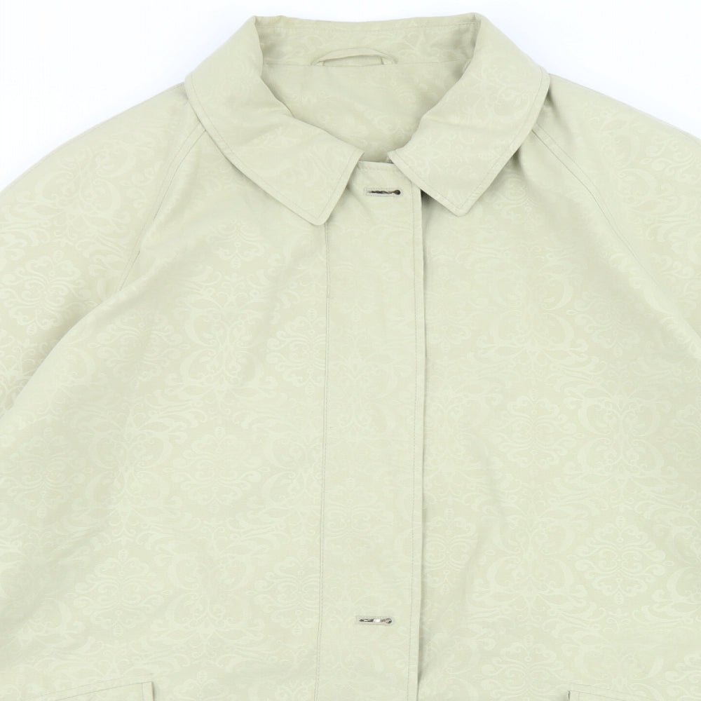 Preworn Womens Beige Paisley  Overcoat Coat Size 24  Zip