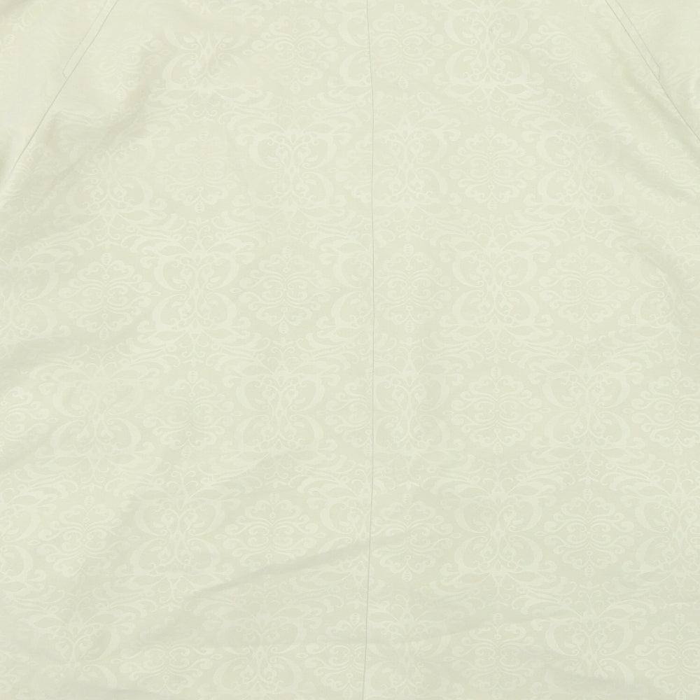 Preworn Womens Beige Paisley  Overcoat Coat Size 24  Zip