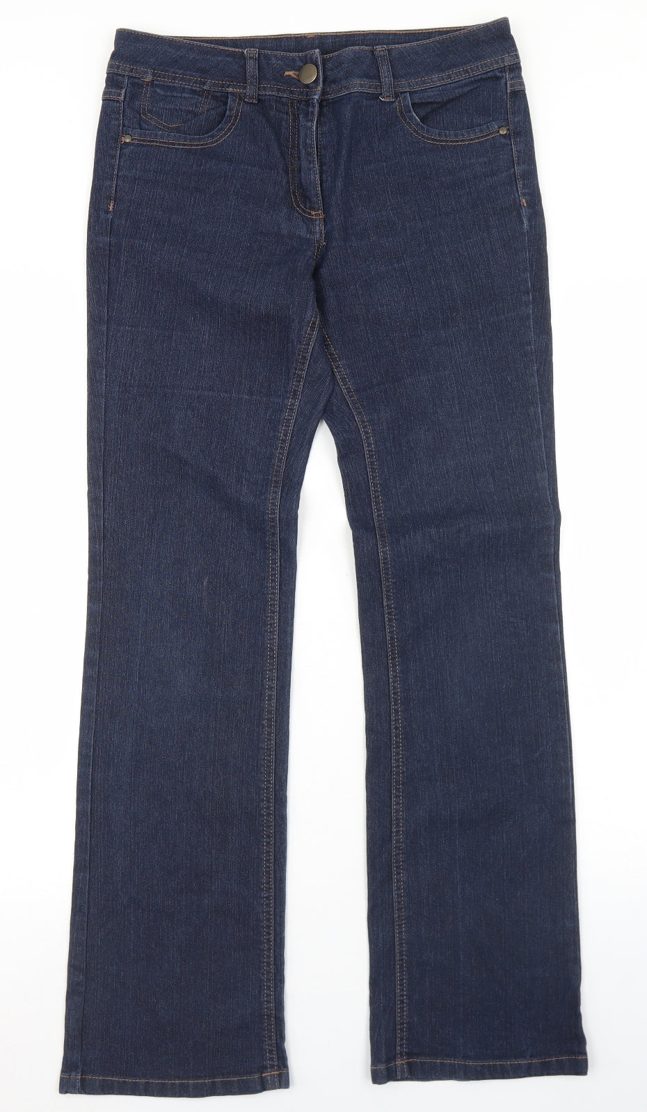 George Womens Blue  Cotton Bootcut Jeans Size 10 L31 in Regular Button