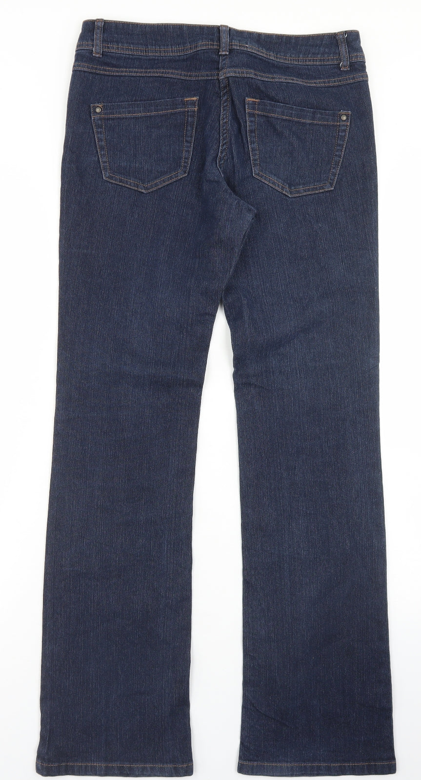 George Womens Blue  Cotton Bootcut Jeans Size 10 L31 in Regular Button