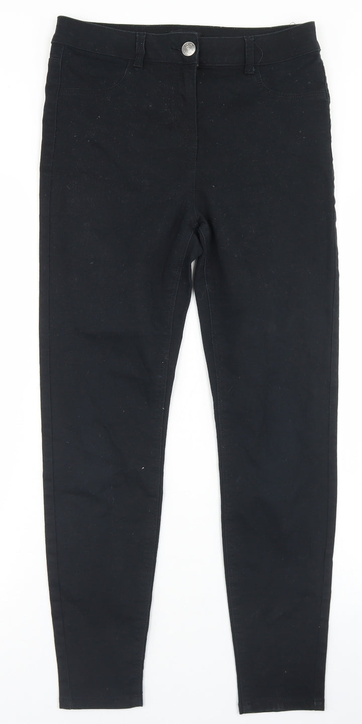 Matalan Womens Black Cotton Skinny Jeans Size 10 L27 in Regular Button