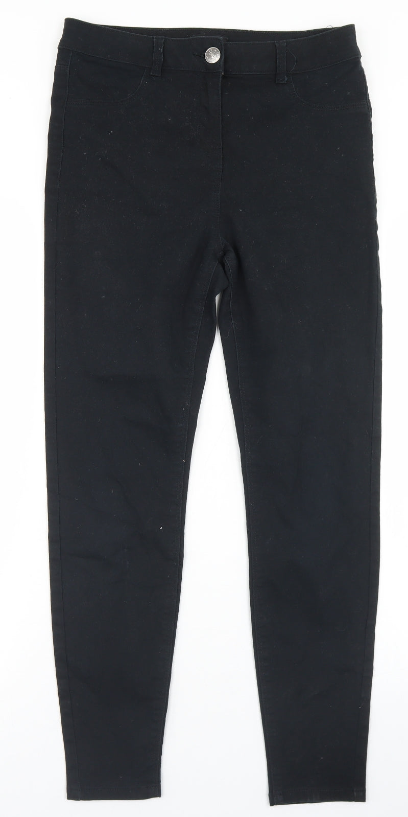 Matalan Womens Black  Cotton Skinny Jeans Size 10 L27 in Regular Button