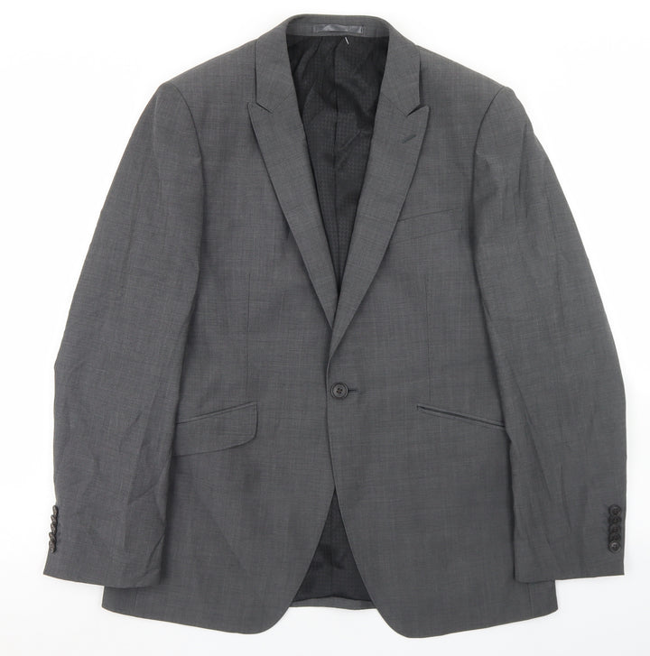 OneSix5ive Mens Grey  Wool Jacket Blazer Size 38