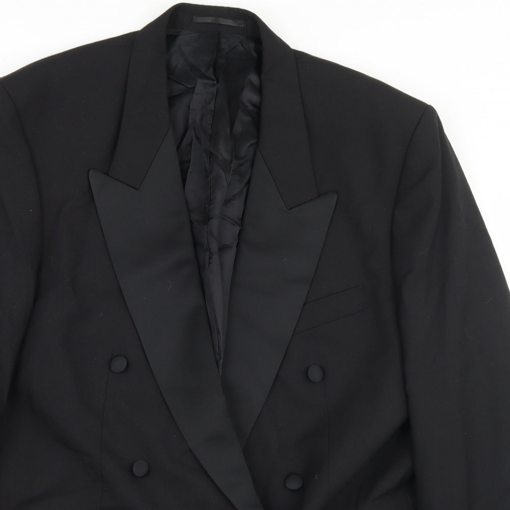 Scott & Taylor Mens Black  Wool Jacket Blazer Size 46