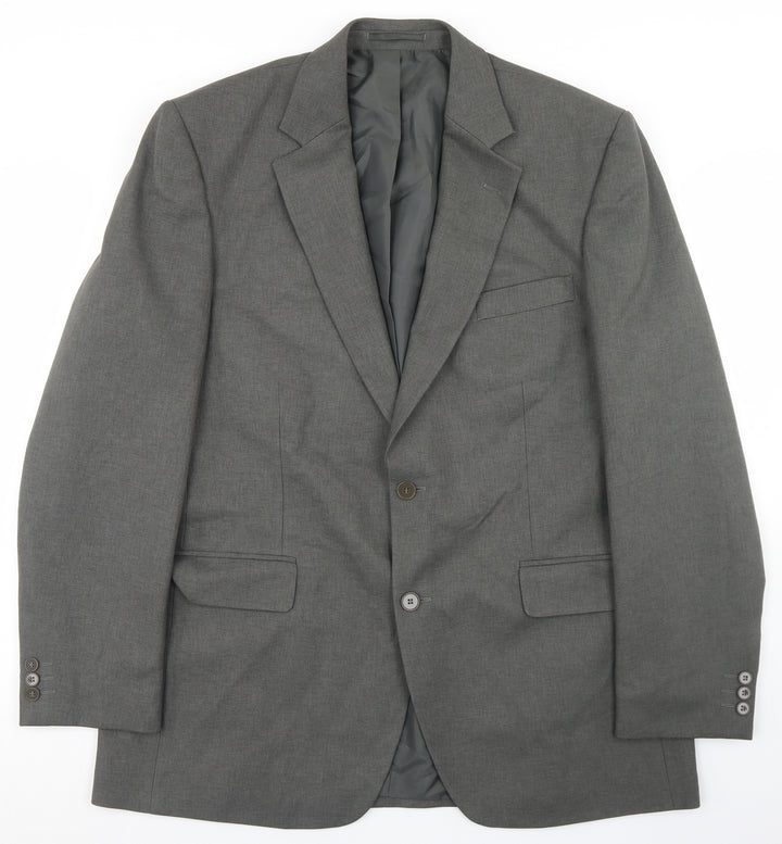 Pinstripe Mens Grey  Polyester Jacket Blazer Size 44