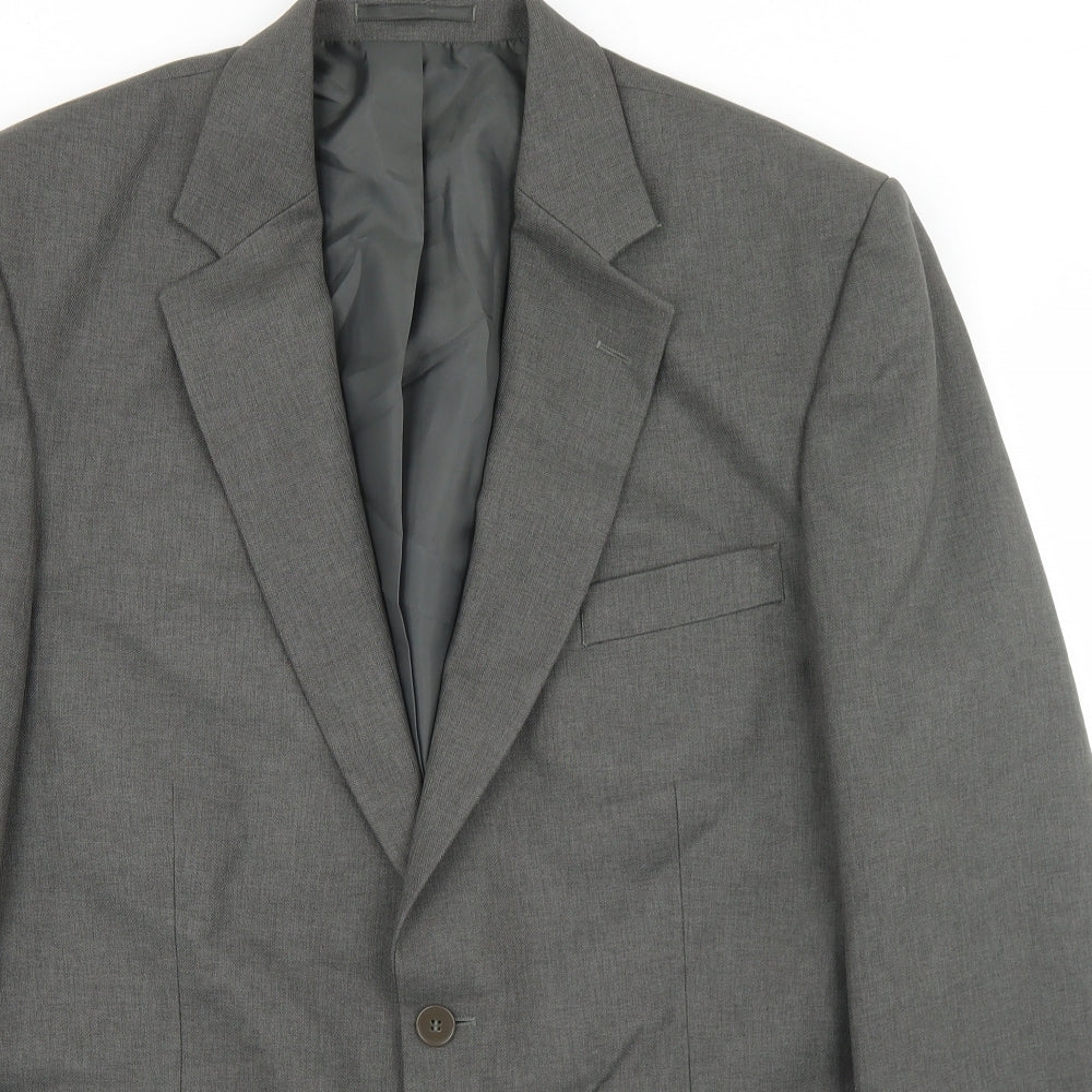 Pinstripe Mens Grey  Polyester Jacket Blazer Size 44
