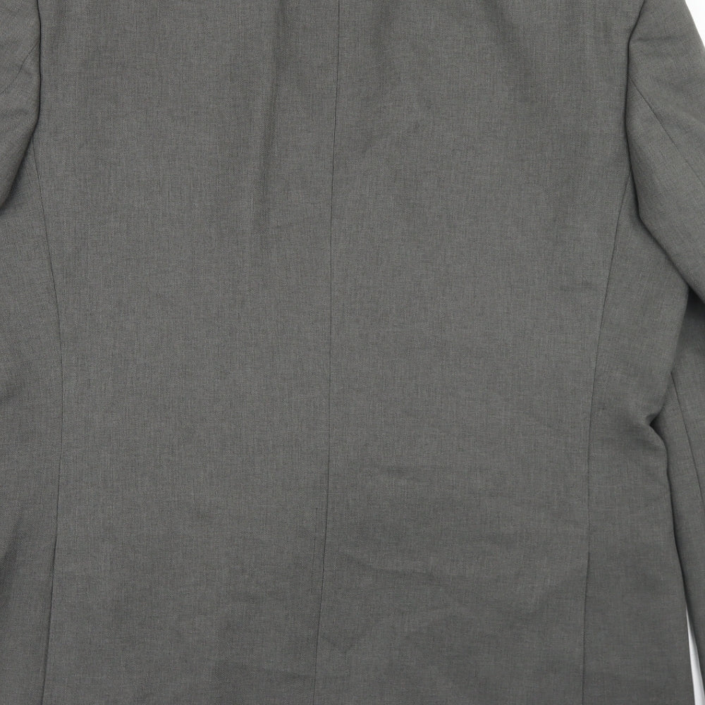 Pinstripe Mens Grey  Polyester Jacket Blazer Size 44