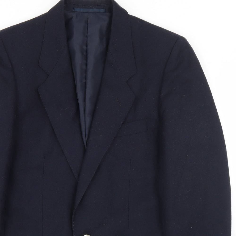 C&A Mens Blue  Wool Jacket Blazer Size 36