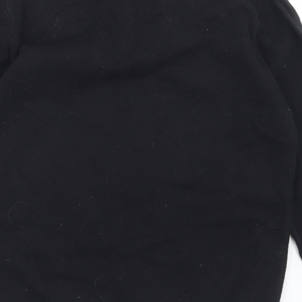 M&Co Boys Black Collared  Cotton Pullover Jumper Size 7-8 Years