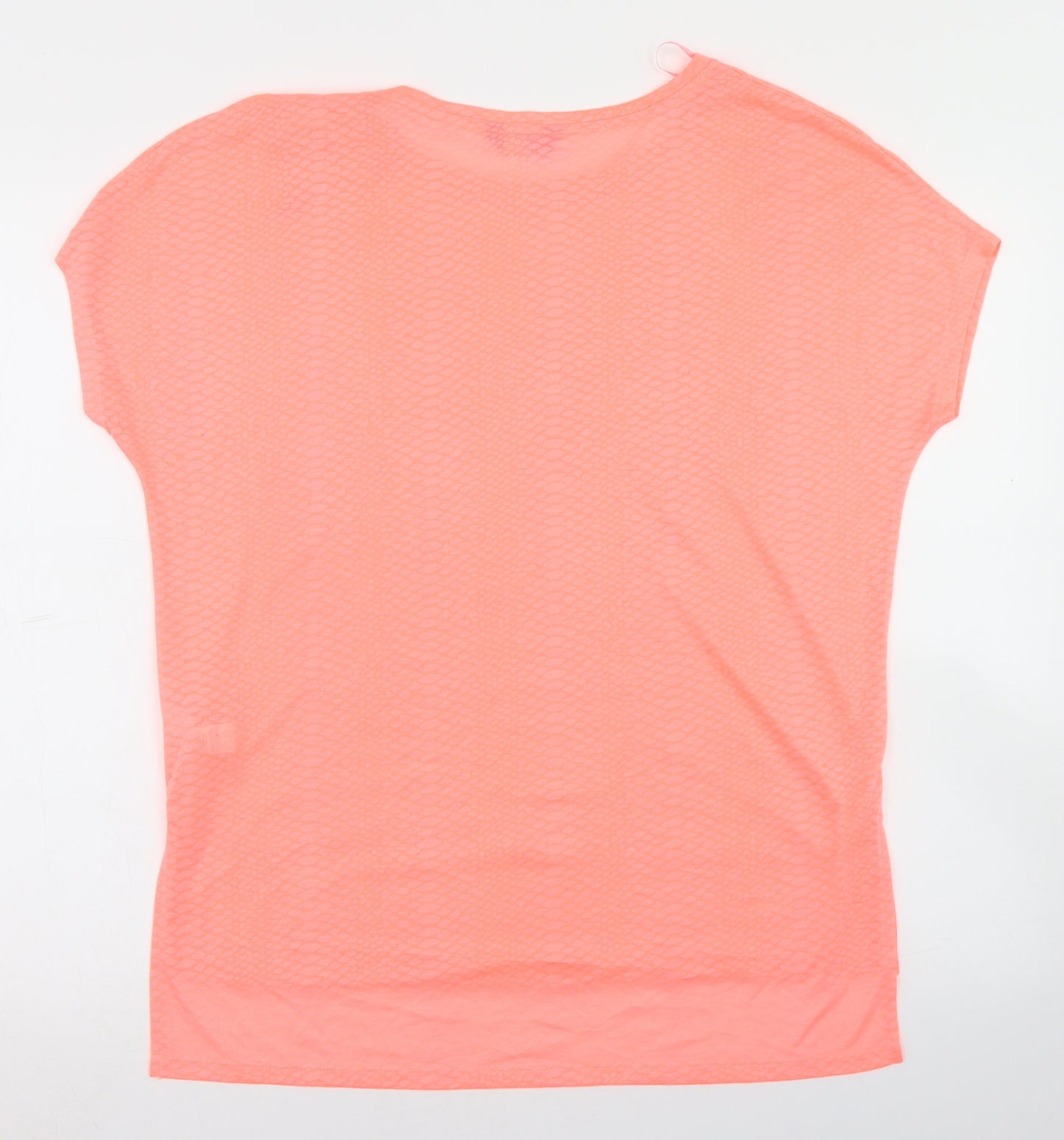 F&F Womens Orange Animal Print Polyester Basic T-Shirt Size M Round Neck
