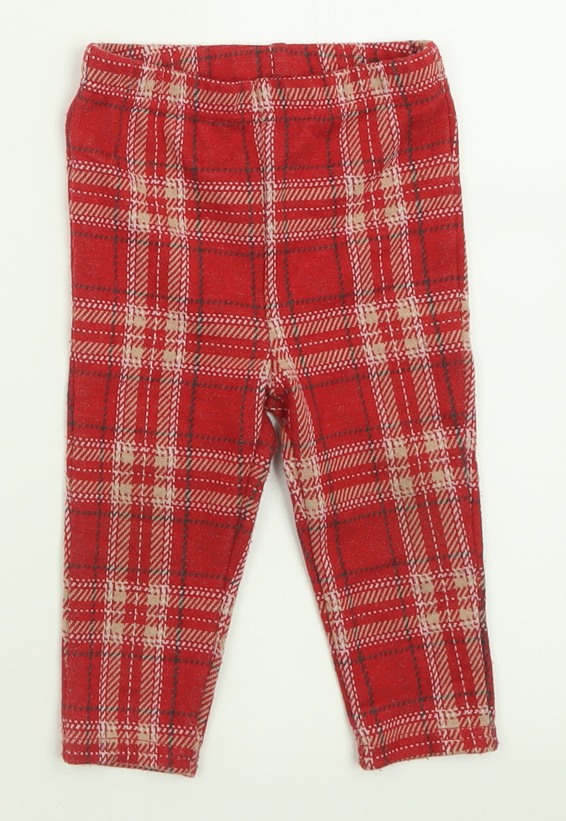 NEXT Girls Red Check Polyester Capri Trousers Size 12-18 Months  Pullover