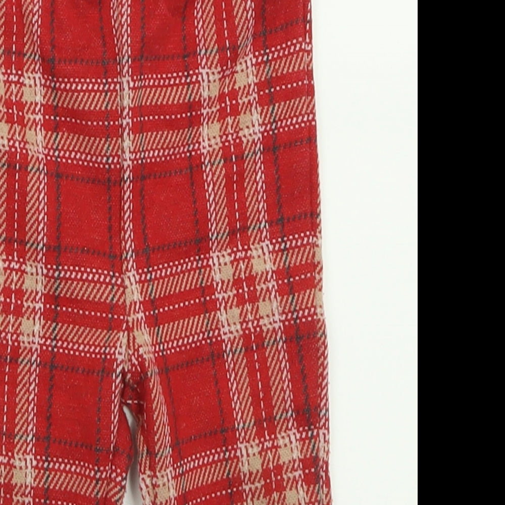 NEXT Girls Red Check Polyester Capri Trousers Size 12-18 Months  Pullover