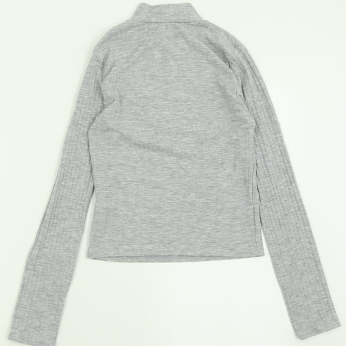 New Look Girls Grey  Polyester Basic Casual Size 12-13 Years Crew Neck Pullover