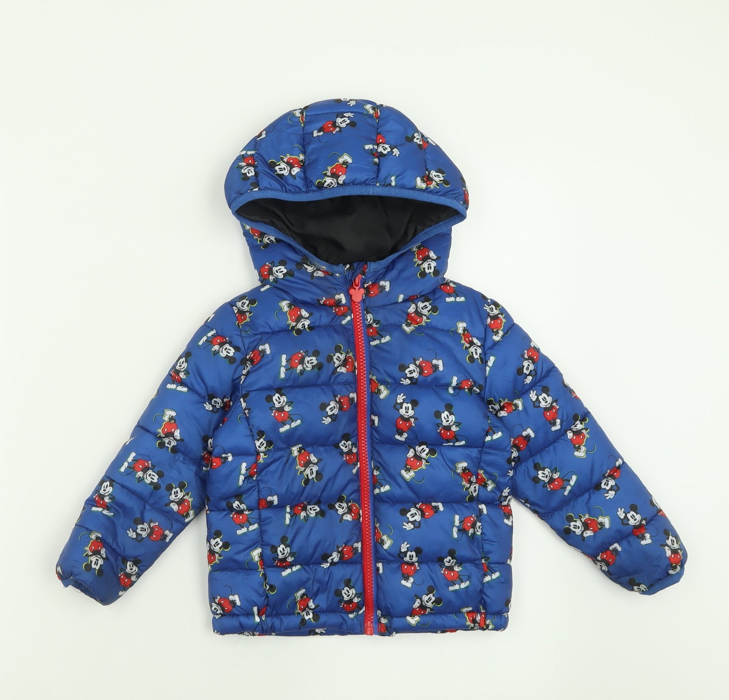 primarj Boys Blue Geometric  Puffer Jacket Jacket Size 18-24 Months   Zip - Mickey Mouse Disney