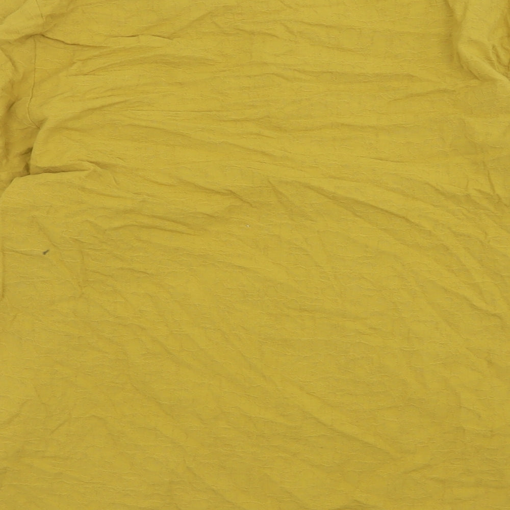 Preworn Womens Yellow  Cotton Basic T-Shirt Size XL Crew Neck